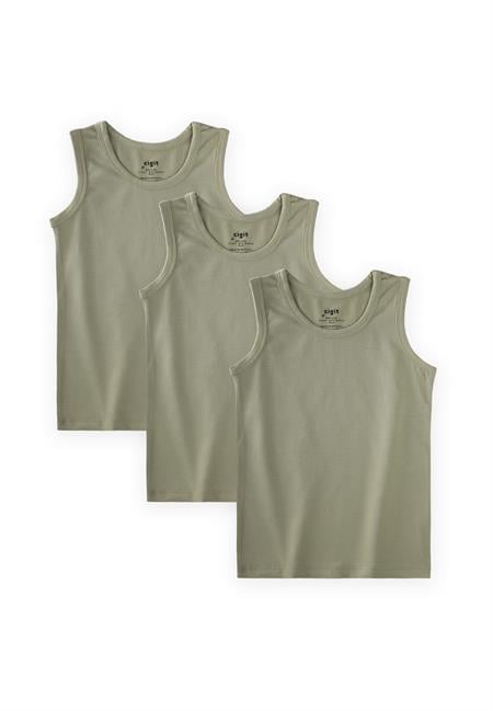 Üçlü Geniş Askılı Atlet Set 2-9 yaş YEŞİL