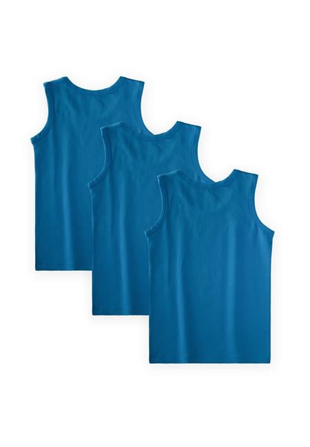 Üçlü Geniş Askılı Atlet Set 2-9 yaş TURKUAZ