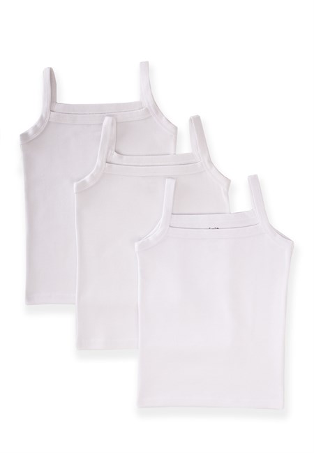 İp Askılı Kız Atlet Üçlü BEYAZ