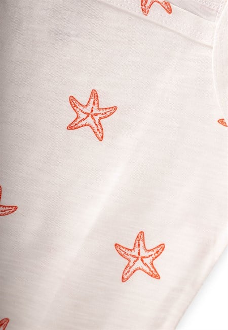 İp Askılı Kız Atlet Üçlü Deniz Yıldızı KIRMIZI