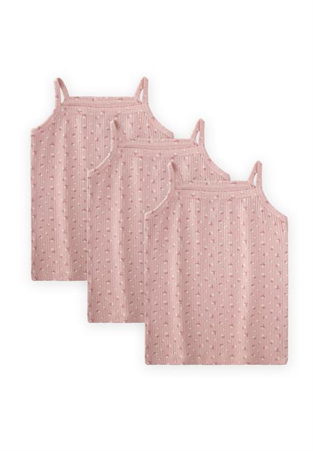 İp Askılı Kız Atlet Üçlü PUDRA ÇİÇEK DESENLİ