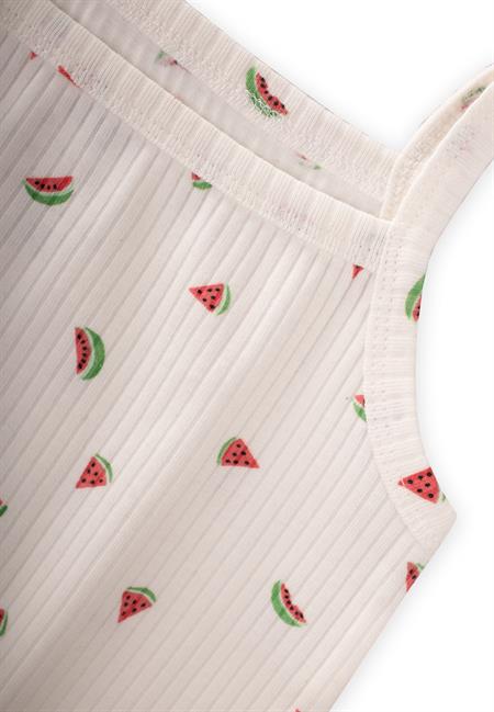 İp Askılı Kız Atlet Üçlü EKRU KARPUZ DESENLİ