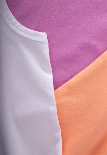 Üçlü Geniş Askılı Kız Atlet 2-9 Yaş Lila Beyaz Somon