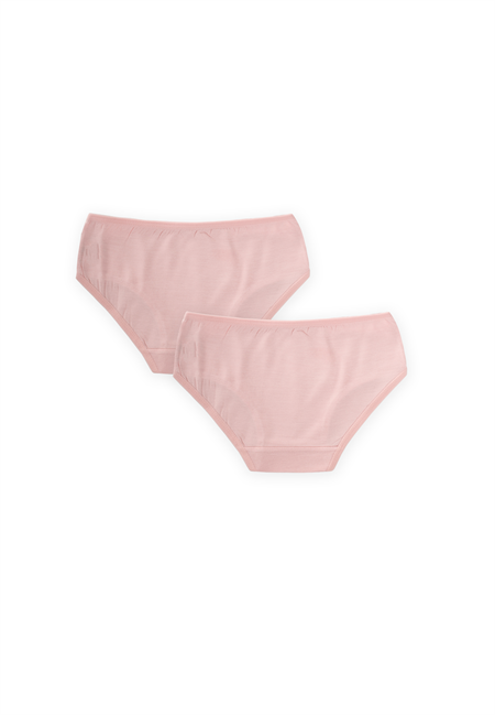 İkili Biyeli Slip Külot  2-9 Yaş PUDRA PEMBE