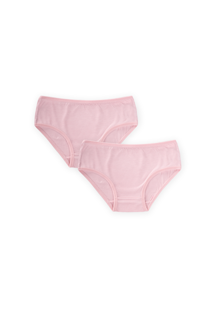 İkili Biyeli Slip Külot  2-9 Yaş PEMBE