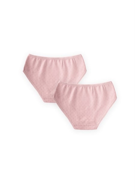 İkili Biyeli Slip Külot  2-9 Yaş KLIMALI PEMBE