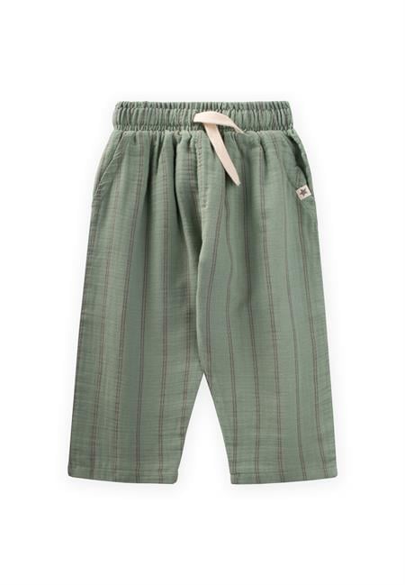Müslin Pantolon 1-7 Yaş Yeşil Çift Çizgili