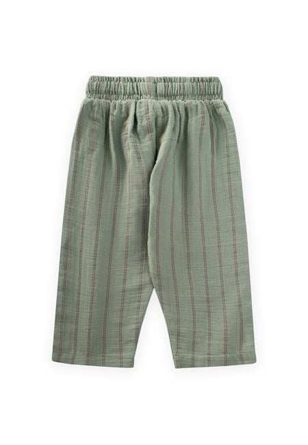 Müslin Pantolon 1-7 Yaş Yeşil Çift Çizgili