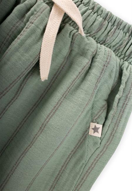 Müslin Pantolon 1-7 Yaş Yeşil Çift Çizgili