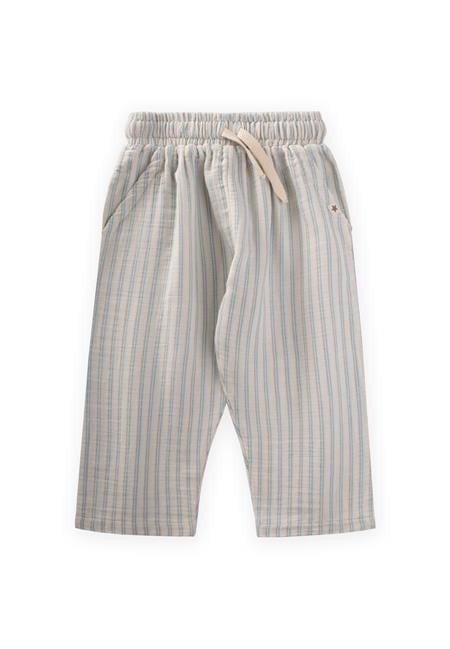 Müslin Pantolon 1-10 Yaş Mavi Çift Çizgili