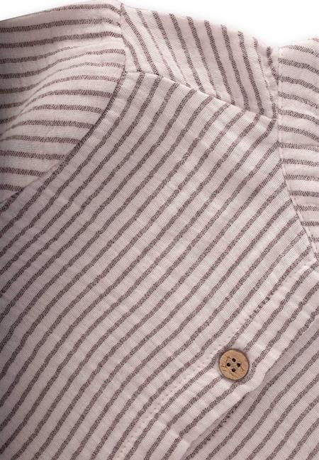 Müslin Gömlek 2-10 Yaş Siyah İnce Çizgili