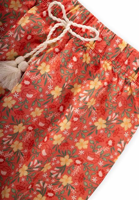 Desenli Bilek Boy Şalvar 3-9 Yaş Yavruağzı