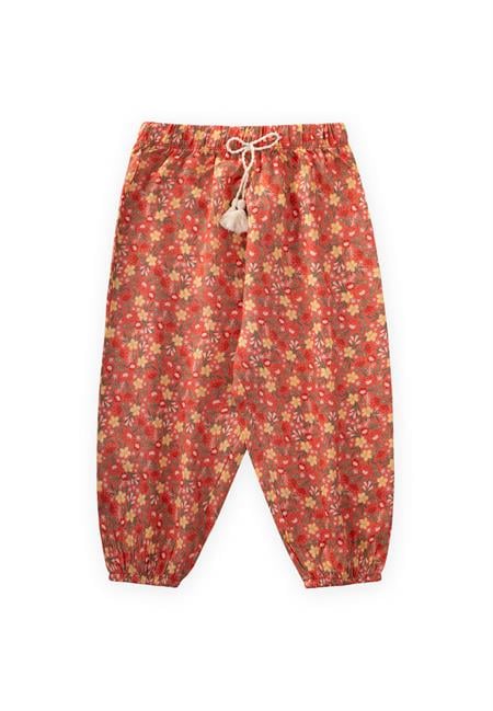 Desenli Bilek Boy Şalvar 3-9 Yaş Yavruağzı