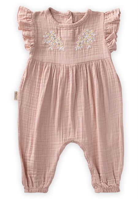 Papatya Nakışlı Tulum 0-3 Yaş PUDRA PEMBE