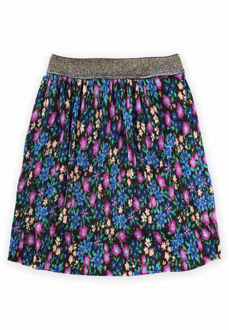 Piliseli Sim Lastik Detaylı Etek 2-7 Yaş Çiçek Desenli