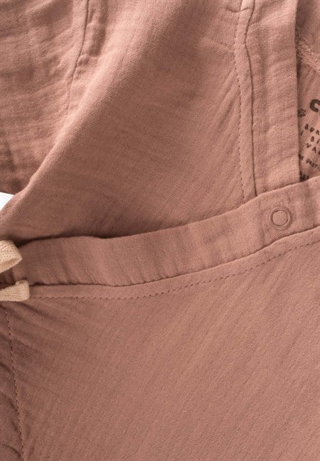 Organic Kruvaze Müslin Tulum 0-9 Ay Açık Kahve