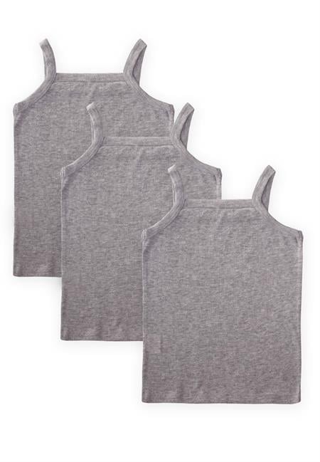 Üç lü İp Askılı Atlet 2-9 Yaş GRİ MELANJ