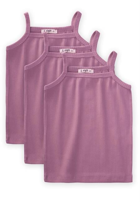 Üç lü İp Askılı Atlet 2-9 Yaş FUŞYA