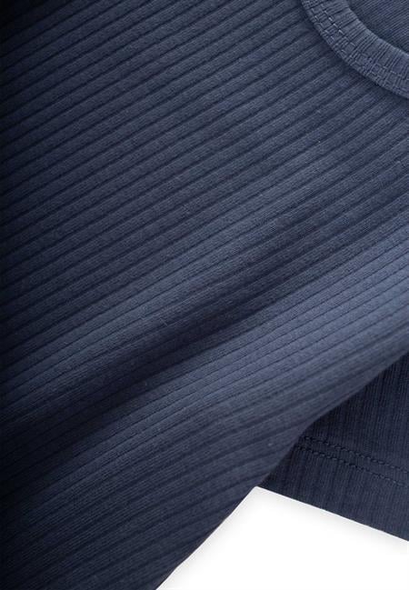 Basic Fitilli T-Shırt 1-5 Yaş Lacivert