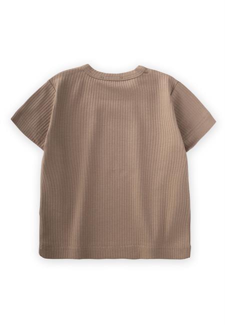 Basic Fitilli T-Shırt 1-5 Yaş Vizon