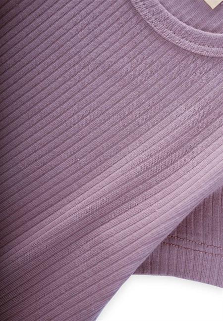 Basic Fitilli T-Shırt 1-5 Yaş Lila