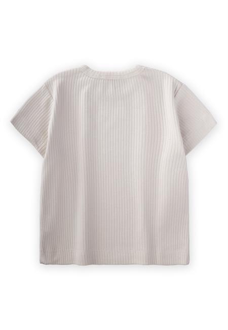 Basic Fitilli T-Shırt 1-5 Yaş Kırık Beyaz