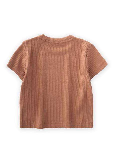Basic Fitilli T-Shırt 0-12 Ay Kahve