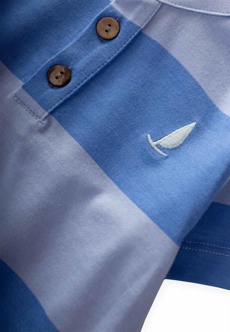 Hakim Yaka Çizgili T-Shırt 1-10 Yaş Mavi