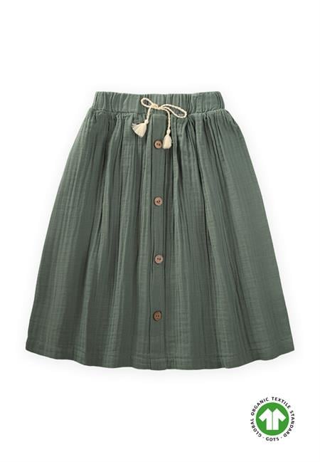 Organik Müslin Etek 2-8 Yaş Haki Yeşil