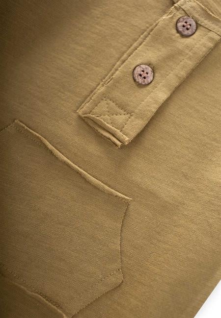 Kanguru Cepli Pis Dikişli Tulum 0-3 Yaş Olive