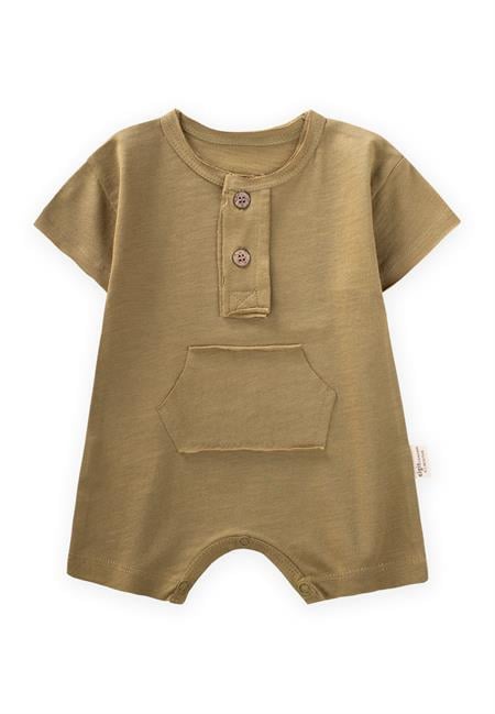 Kanguru Cepli Pis Dikişli Tulum 0-3 Yaş Olive