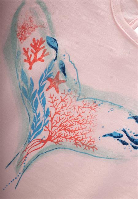 Okyanus Temalı T-Shırt 2-8 Yaş Pudra Pembe