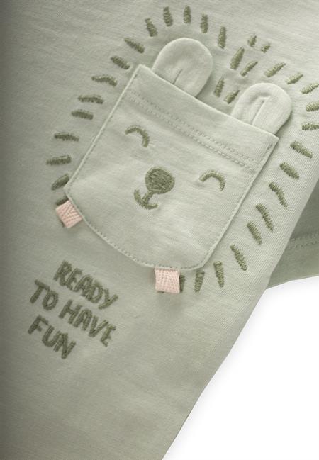 Kedi Nakışlı T-Shırt 1-6 Yaş Su Yeşili