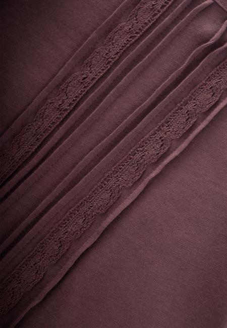 Dantel Şeritli Bluz 1-5 Yaş Mürdüm