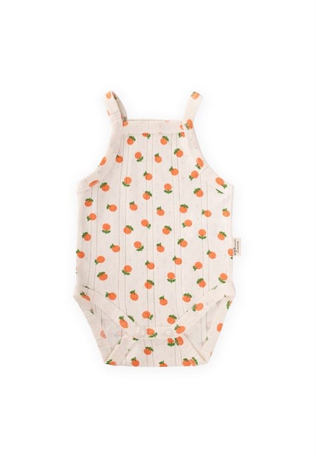 Askılı Zıbın 0-3 Yaş Portakal Desen