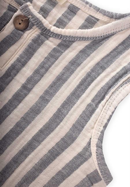 Müslin Bebe Patlı Takım 0-5 Yaş Lacivert Çizgili