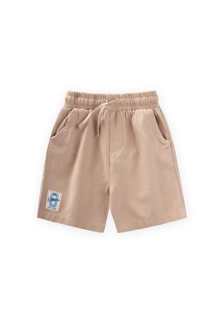 Etiket Detaylı Flanel Kapri 1-7 Yaş Vizon