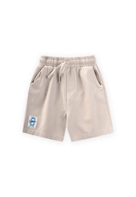 Etiket Detaylı Flanel Kapri 1-7 Yaş Naturel