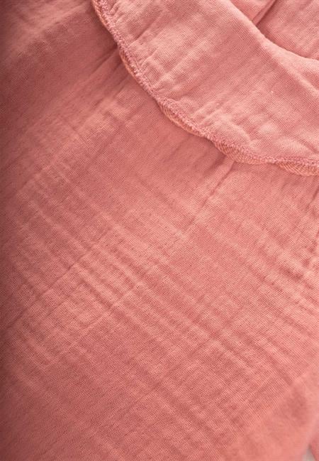 Müslin Bebe Yakalı Kot Şortlu Takım 0-4 Yaş Yavruağzı