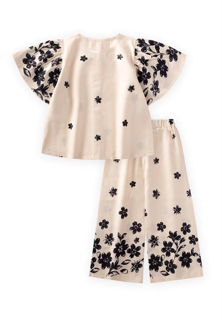 Pantolonlu Bluz Takım 2-8 Yaş Ekru