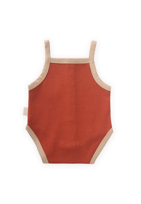 Biye Detaylı Waffle Zıbın 0-3 Yaş Kiremit