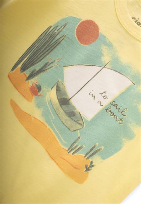 Yelken Baskılı T-Shırt Takım 1-5 Yaş Sarı