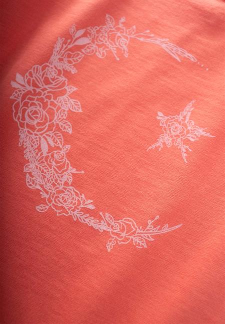 Baskılı T-Shırt 2-8 Yaş Mercan