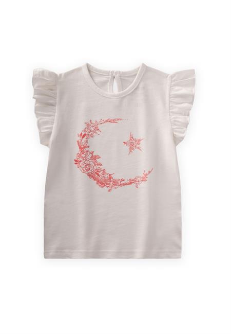 Baskılı T-Shırt 2-8 Yaş Kırık Beyaz