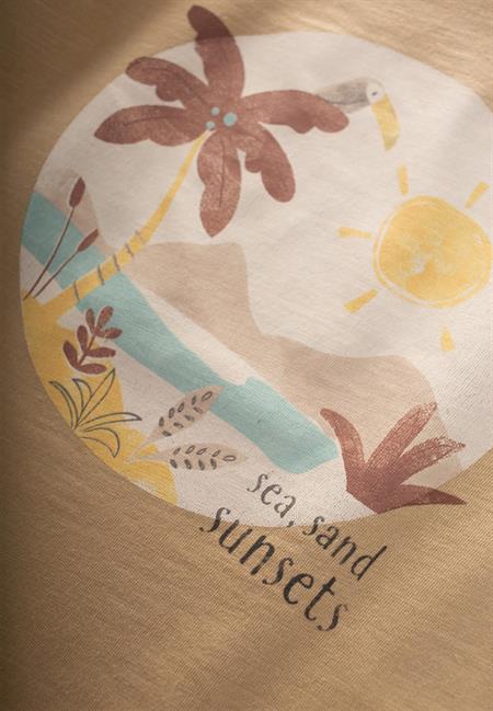 Sunsets Baskılı T-Shırt 1-7 Yaş Kavun