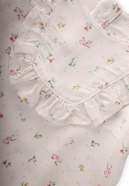 Çıtır Çiçek Desenli Bebe Takım 0-3 Yaş EKRU