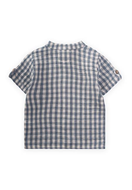 Pöti Kare Desenli Gömlek 1-8 Yaş İndigo Mavi