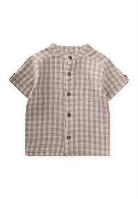 Pöti Kare Desenli Gömlek 1-8 Yaş Vizon