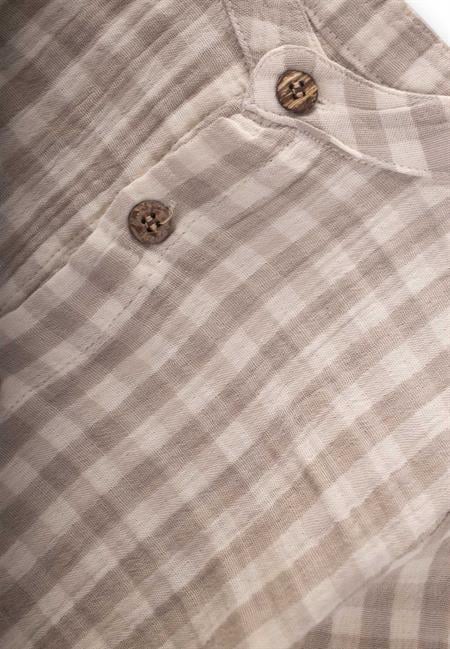 Pöti Kare Desenli Gömlek 1-8 Yaş Vizon