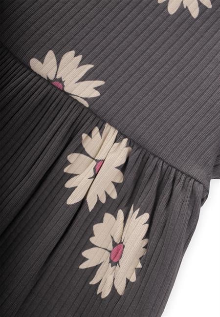 Desenli Fitilli Tunik Takım 1-8 Yaş Gri